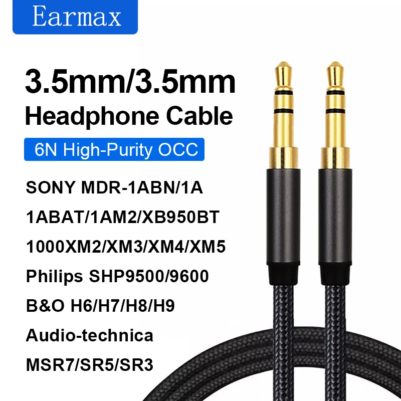 Фото Сменный кабель для наушников для SONY MDR-1A 100AAP 100ABN 1ADAC Z1000 XB950BT 1000X XM2 XM3 XM4 XM5 CH700N CH710N XB900N XB910N №2