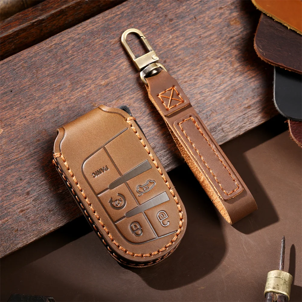 

Car Key Case Cover for Jeep Renegade Grand Cherokee Dodge Ram 1500 Journey Charger Challenger Compass Horse Herder Chrysler 300C