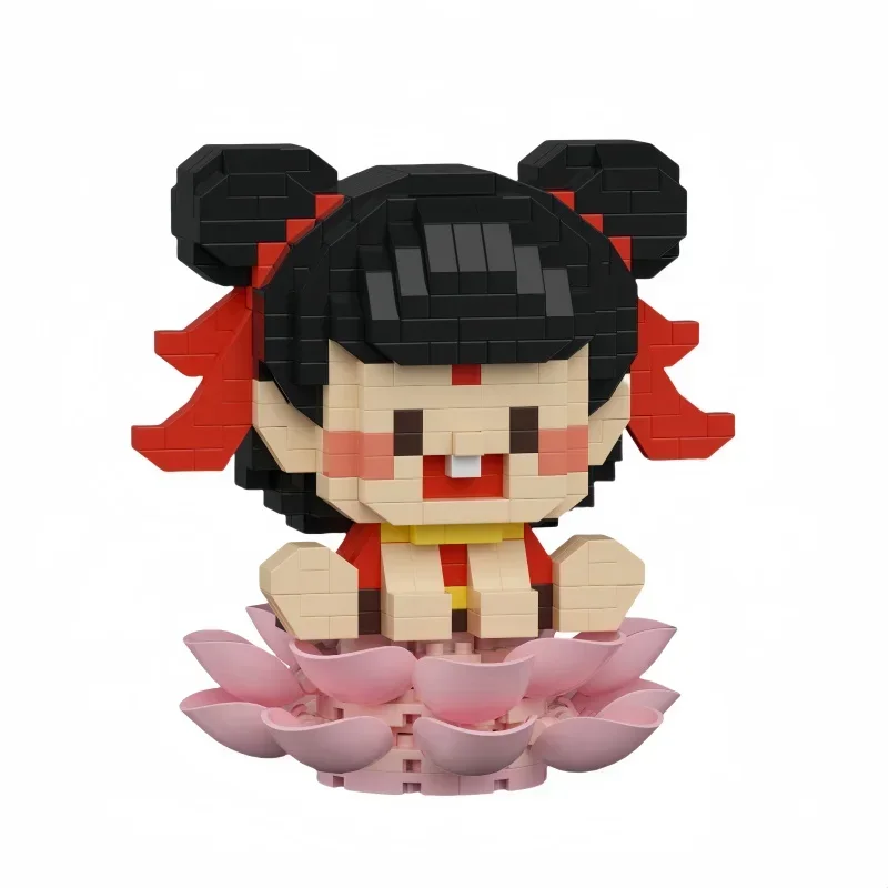 Nezha Ao Bing Micro Mini Building Blocks Toy — сидячая поза в виде лотоса милый и живой детский