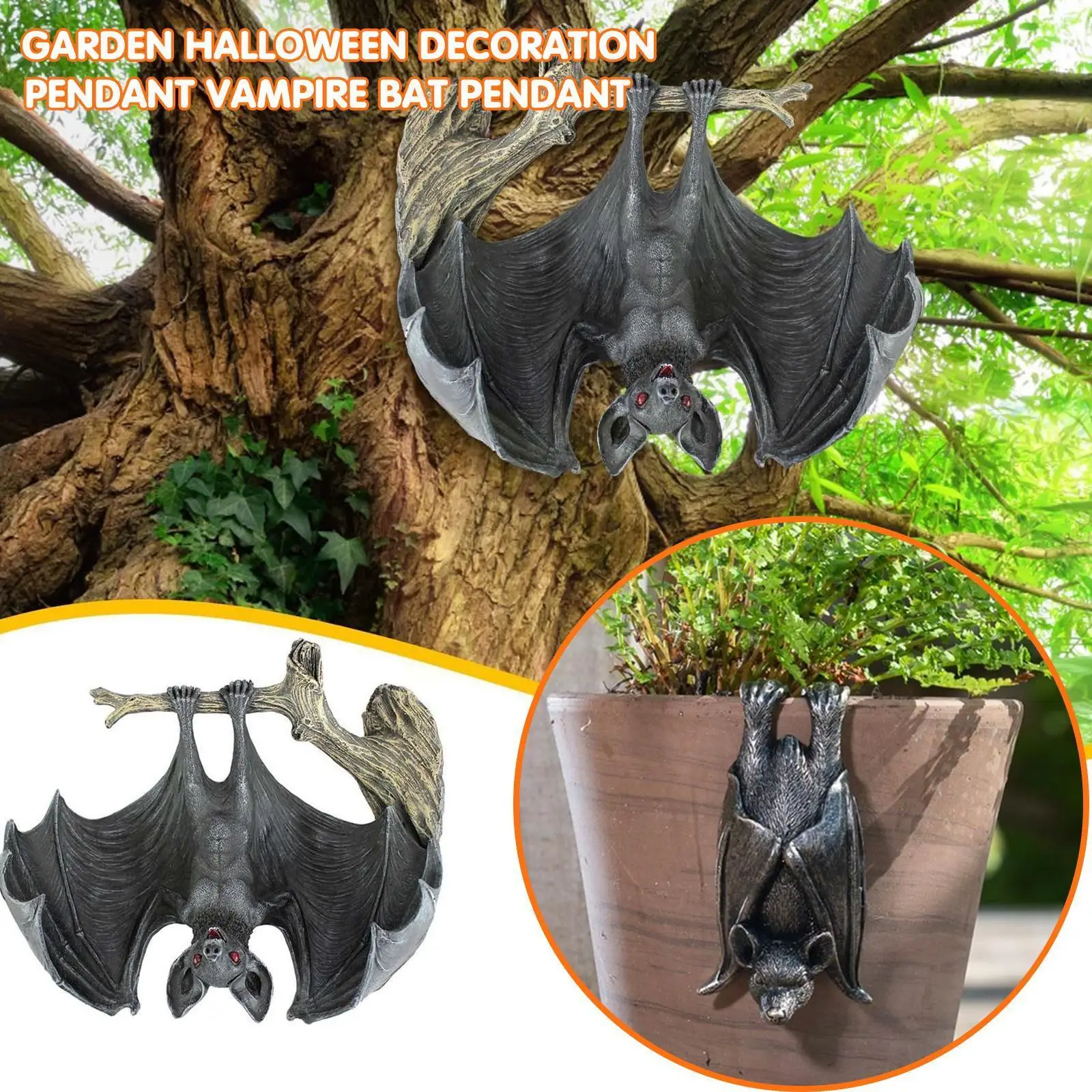 

1pcs High Quality Decorative Pendant Outdoor Cartoon Garden Hanging Decorative Park Resin Shaped Crafts Bat X9e7