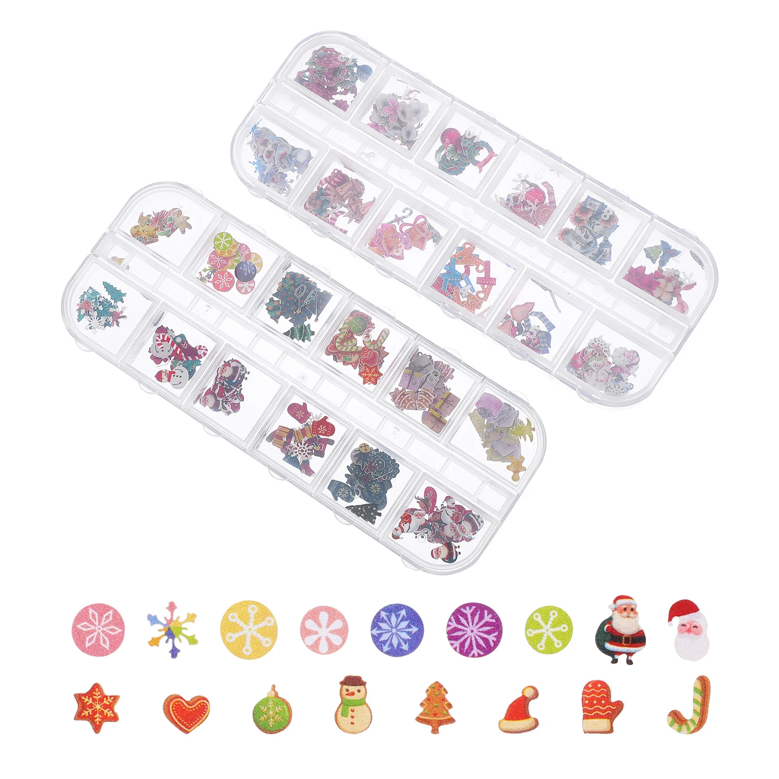 

2 Boxes Nail Art Charm Wood Pulp Flakes Nail Tips Decor DIY Nail Ornaments