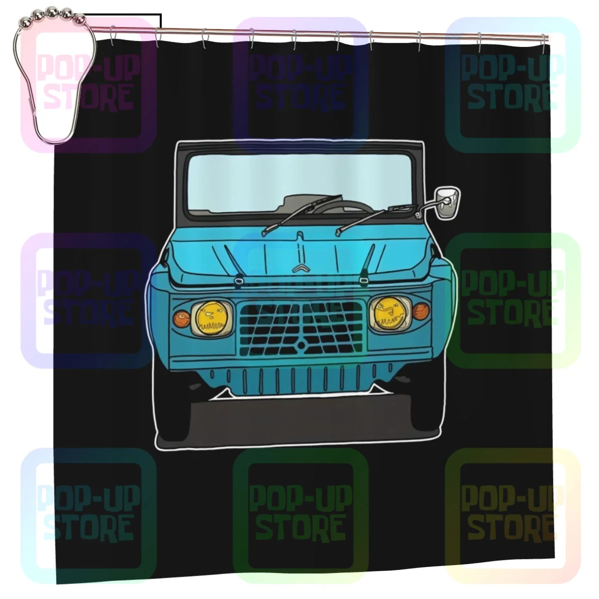 Занавеска для душа Tributo Citroen Mehari Auto Mito Anni 70 занавеска ванной прочная не выцветает