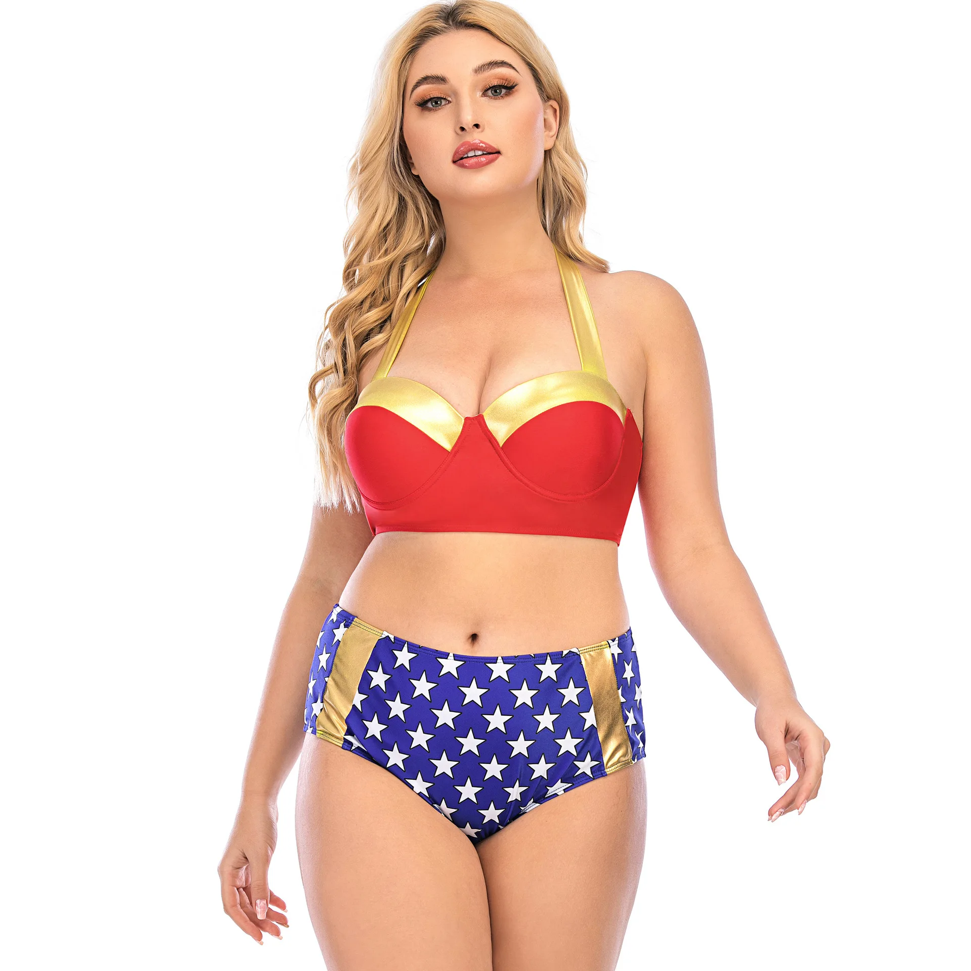 2022 Push Up Sexy Bikini Set PLus Size XL-5XL High Waist Swimming Suits SuperHero/Galaxy Women's Underwire Large 4XL Swimwear