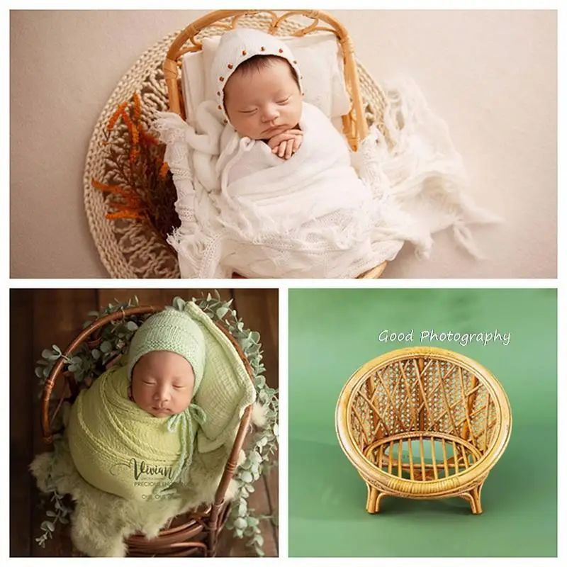 Newborn props braided frame baby baby photo supplies full moon children's photography rattan