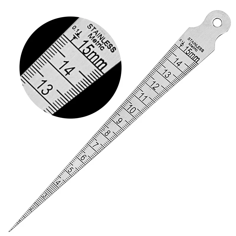 Фото Toolstar клиновая коническая линейка из нержавеющей стали 0-150 мм, щуп, линейка глубины, проверка отверстий для измерения толщины инструмента №4