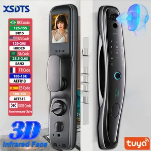 Imported Tuya Smart 3D Face Door Lock Security Face & Camera Monitor Intelligent Fingerprint Password Biometr
