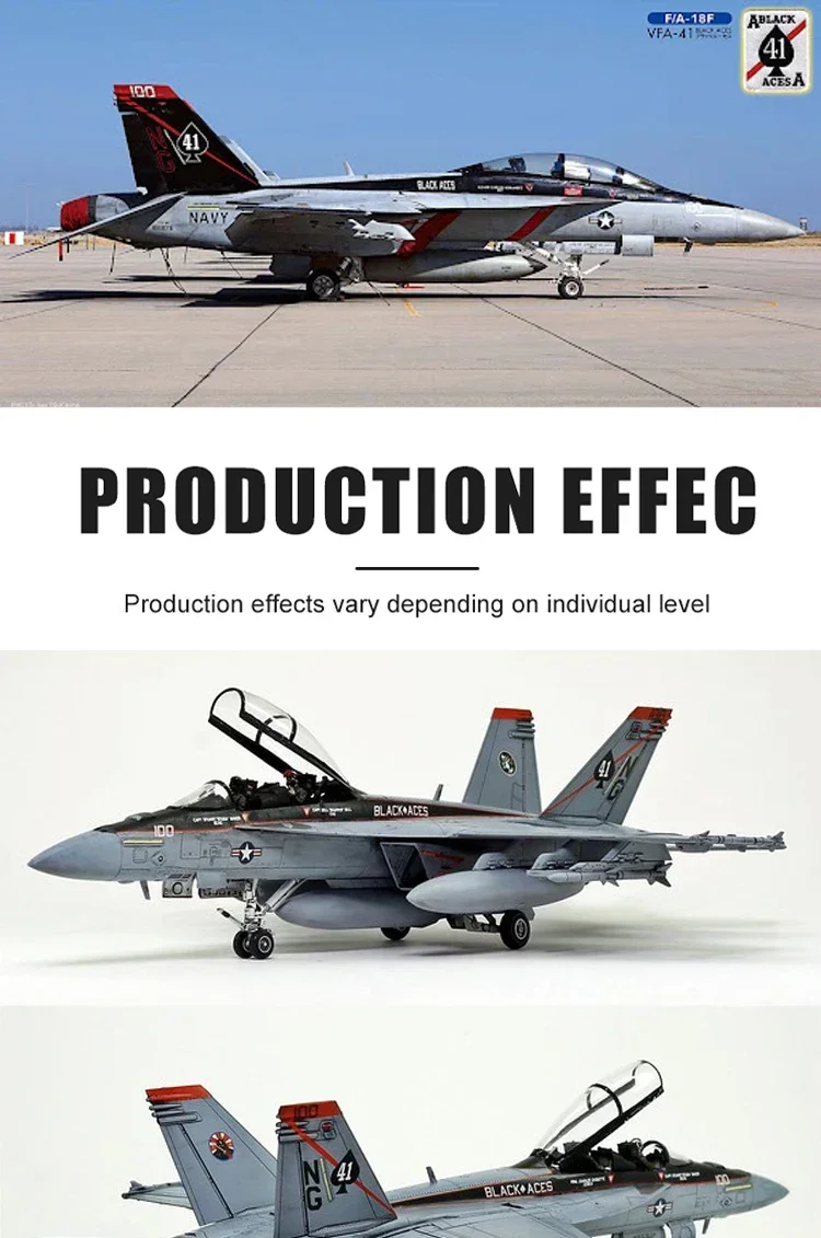 Комплект собранной модели HASEGAWA 02429 F/A-18F Super Hornet VFA-41 черный Aces CAG 2022 ограниченная
