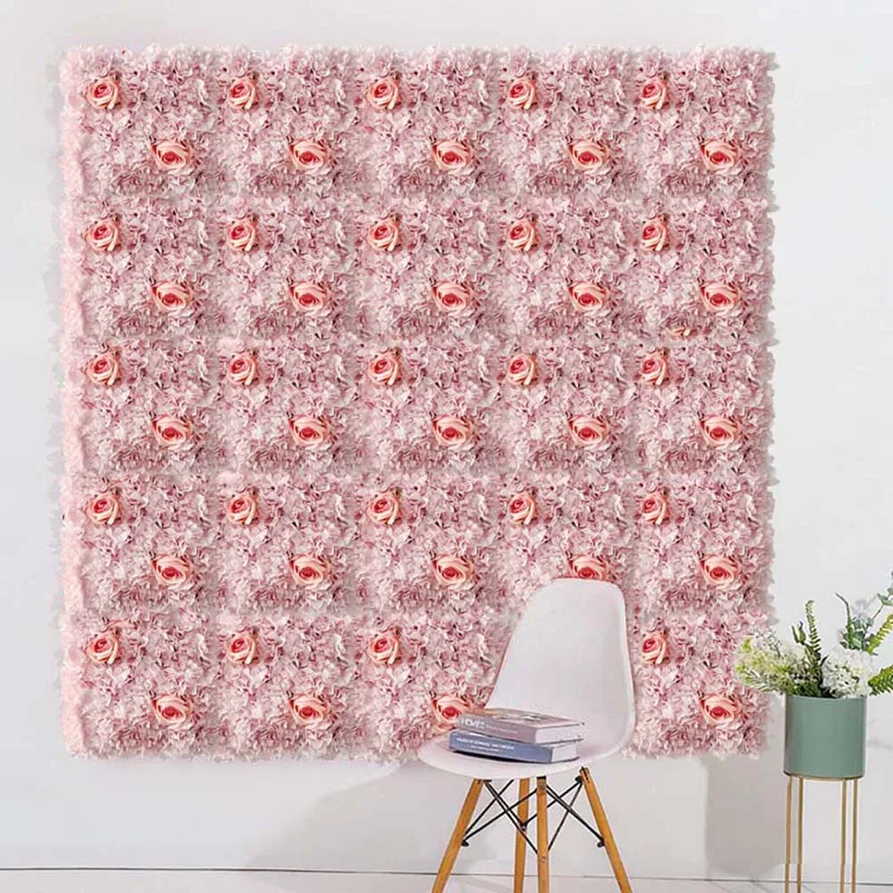 

30x30cm Artificial Flowers Wall Panel Flower Backdrop Artificial Roses for Wall Wedding Bridal Shower Party Outdoor Decoration