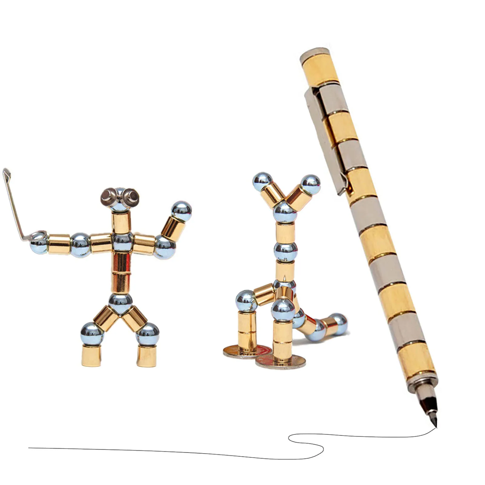 

New 2022 Magnetic Pen Metal Magnet Modular Toy Stress Relief Hands Touch Pen Erasable Pen Decompression Toy