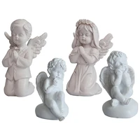 4pcs cute angel sculpture resin garden statue praying angel desktop trinket indoor outdoor home garden decoration