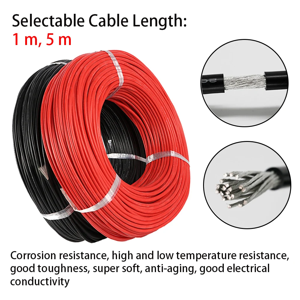 

8AWG 1 м силиконовый кабель красный черный провод Автомобильная батарея проводка электрические провода силиконовый провод высокого напряжения