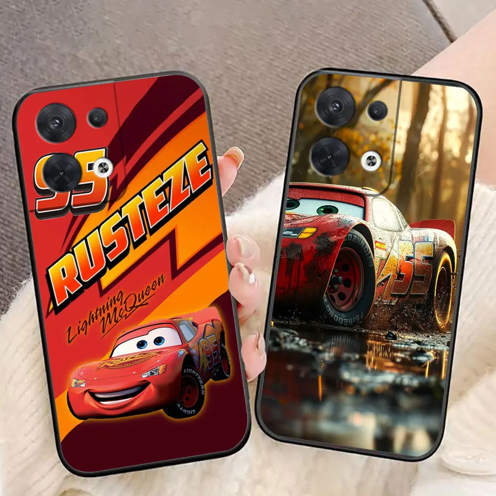 Cartoon Cars Lightning McQueen Cover Phone Case For OPPO RENO 11 11F 10 8 8T 7 7Z 6 6Z 5 4 FIND X3 LITE 4F PRO PLUS Funda