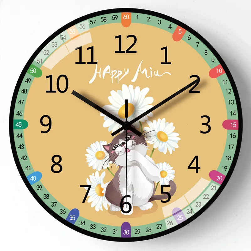 

Mural Clocks Wall Home Decor Bedroom Round Decorated Wall Clock for Living Room Decoration Mute Silent Creative Nordic Watch 3d