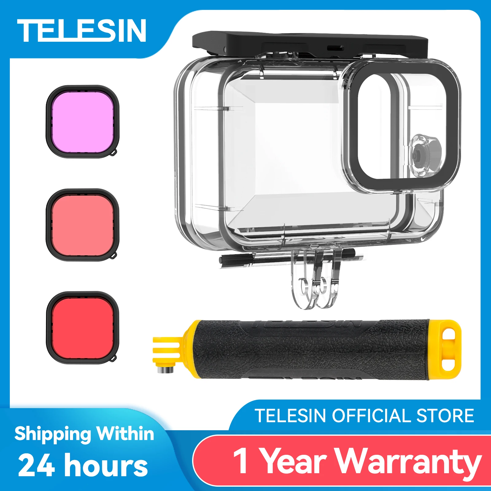 

60M Waterproof Case for GoPro Hero 11 10 9 Underwater Diving Housing Cover with Dive Filter Action Camera Accessories Go Pro