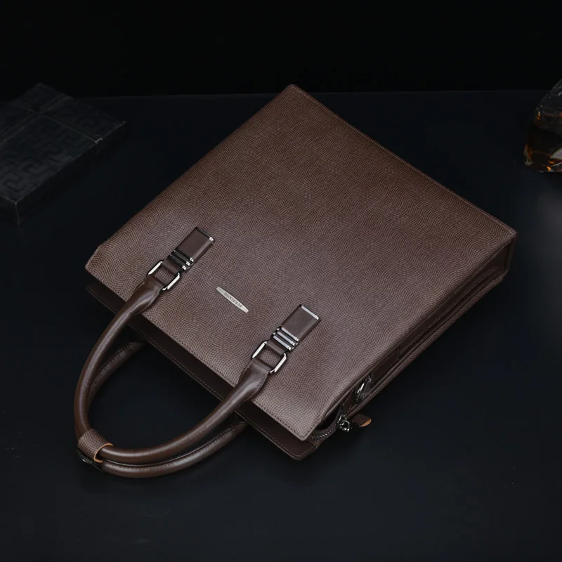 Brand Vertical Men's Bag Shoulder Messenger Handbag Men's Leather Business Briefcase Men's Hand Bag Fashion Casual