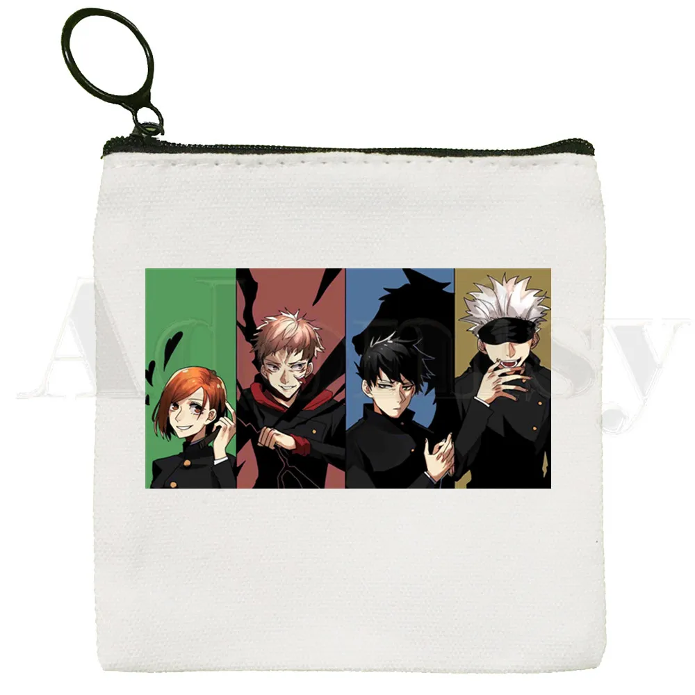 Gojo Satoru Yuji Itadori Jujutsu Kaisen Harajuku Coin Purse Storage Small Bag Card Bag Key Bag Coin Clutch Bag Zipper Key Bag