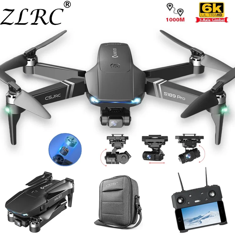 

Профессиональный Квадрокоптер ZLRC S189 MAX с GPS и HD-камерой 6K, 3-осевой шарнирный стабилизатор, фотография, бесщеточный складной Квадрокоптер с д...