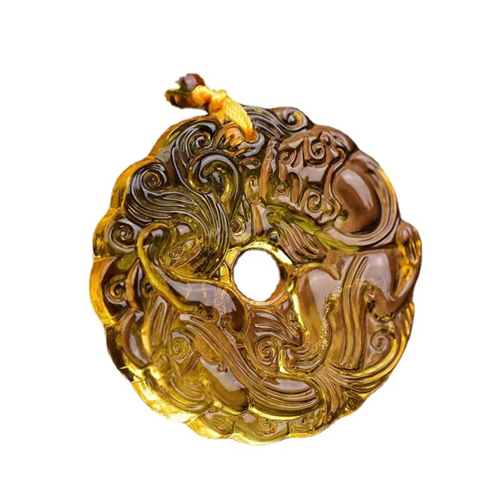 Fashion Green Jade Hand-Carved Dragon Hollow Jade Pendant Necklace Multicolor Chinese Amulet Women Man's Lucky Jewelry Gift images - 6