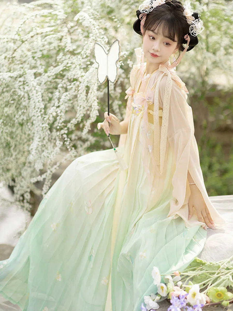 Костюм династии ханьфу Тан Женская юбка костюм для народного танца Традиционный