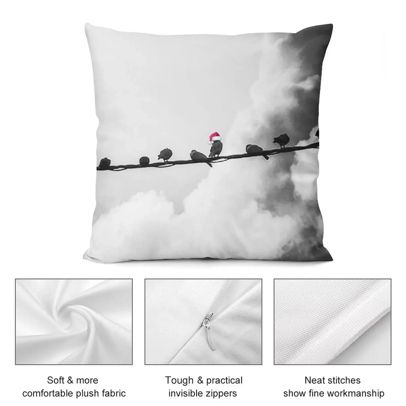 Рождественский дух среди птиц - фотодизайн Декоративная наволочка Чехлы для