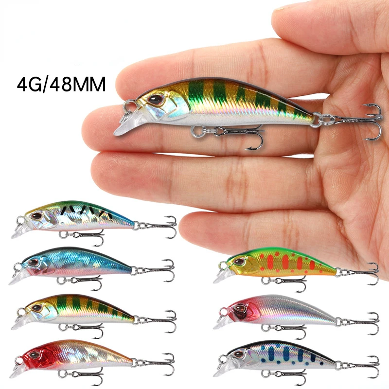 

Fishing Lure Micro Minnow 48mm 4g Wobbler Lure Sinking Swaying Jerbait Artificial Hard Bait Stream Bass Bait Trout