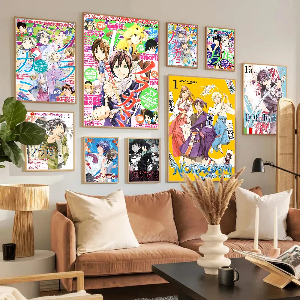 Noragami Anime Classic Vintage Posters Decoracion Painting Wall Art White Kraft Paper Kawaii Room Decor