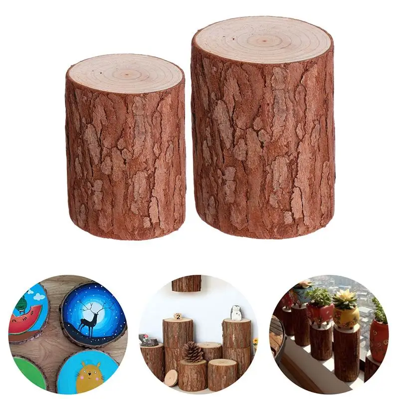 

2pcs Wooden Model Toys Mini Landscape Adornment Fir Wood Toys Model Stump