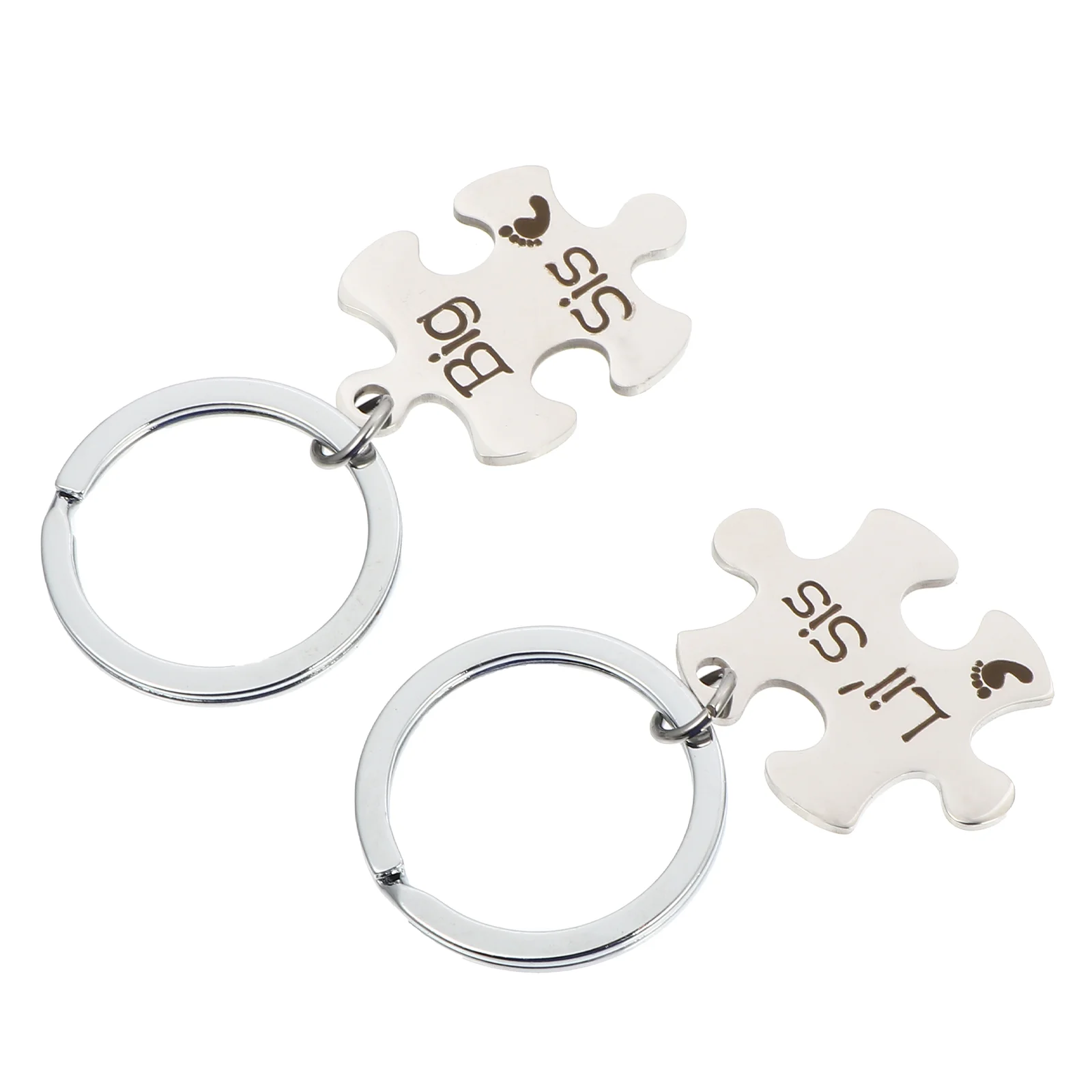 

2pcs Novel Creative Durable Fashion Practical Keychains Puzzle Keychains Key Rings for Women Couples Men Gift Valentine's Day