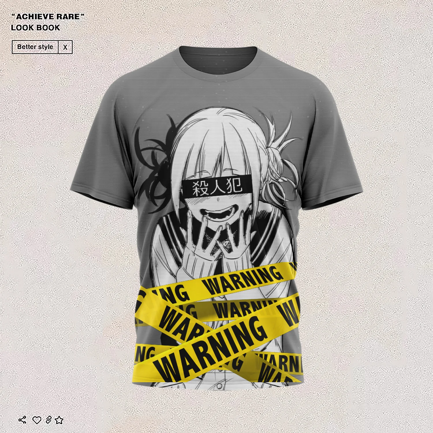 

HX My Hero Academia Anime Ahegao Toga Himiko Cool Hiphop 3D Print Men Women Casual T Shirt Tees Tops