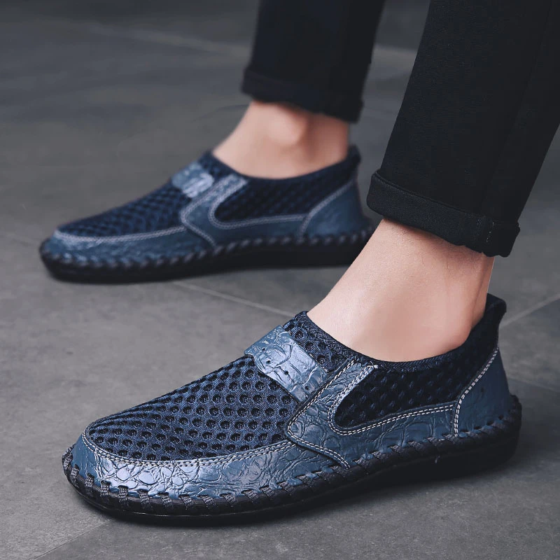 2022 Summer Footwear Men Casual Shoes Fashion Soft Male Outdoor No Slip on Sneakers Coslony Breathable Hollowed Out Mesh Shoes