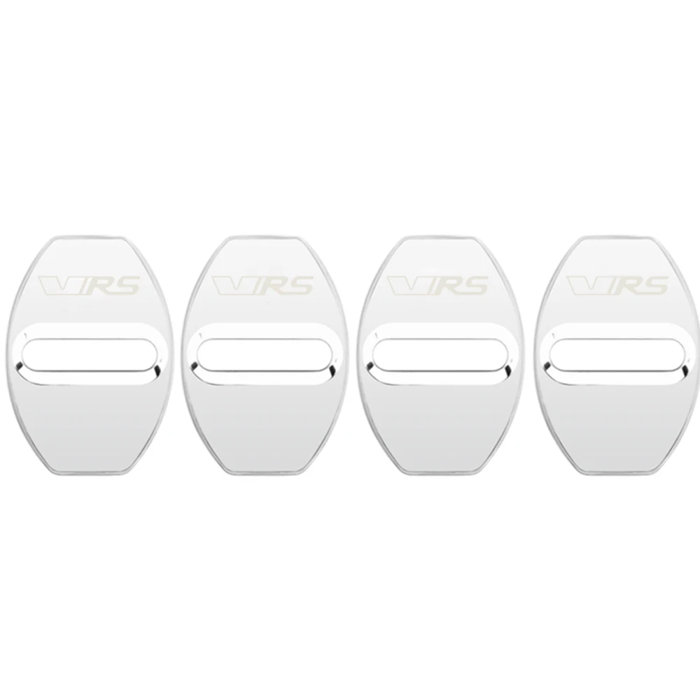 

4 шт., чехол для автомобильного дверного замка с защитной пряжкой, чехол с логотипом VRS для Skoda VRS KAMIQ Octavia Fabia 2 3 S, аксессуары для стайлинга автомобилей