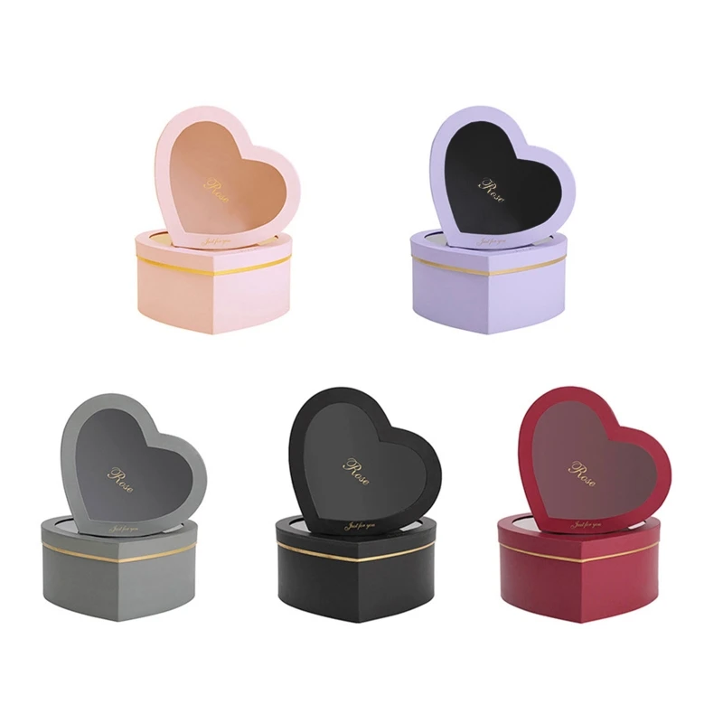Floral Gift Boxes With Transparent Window Lids Luxury Style Flower Arrangements Dropship