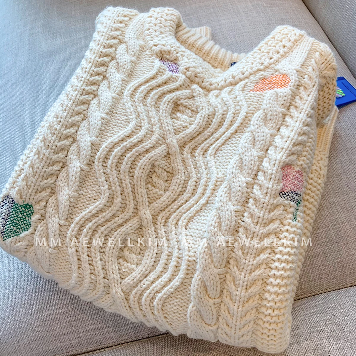 ADER ERROR knitted sweater men's and women's spring and autumn style loose casual lazy wind twist knitted shirt top Unisex style