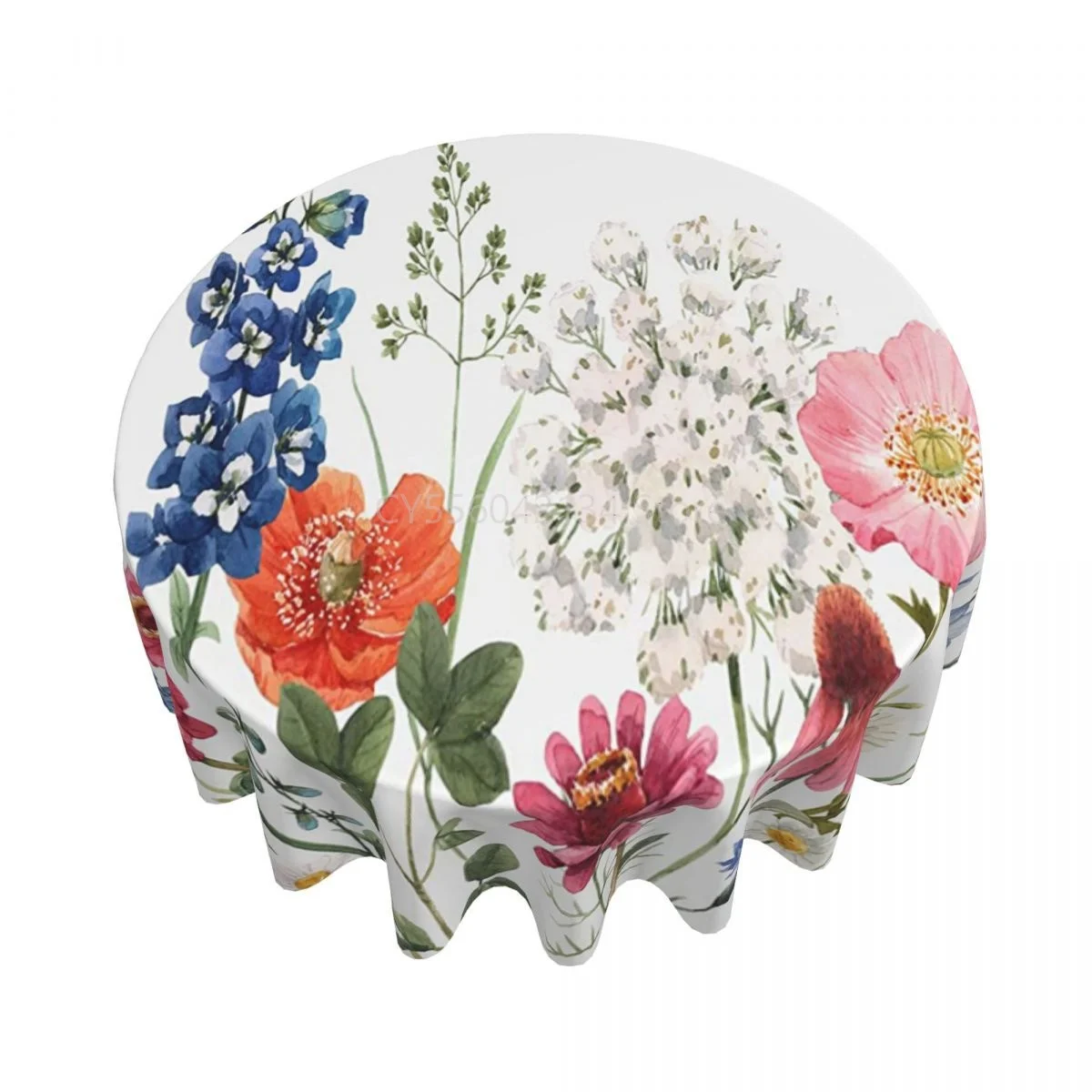 

Round Tablecloth 60 Inch Beautiful Floral Table Cover For Dinner Kitchen
