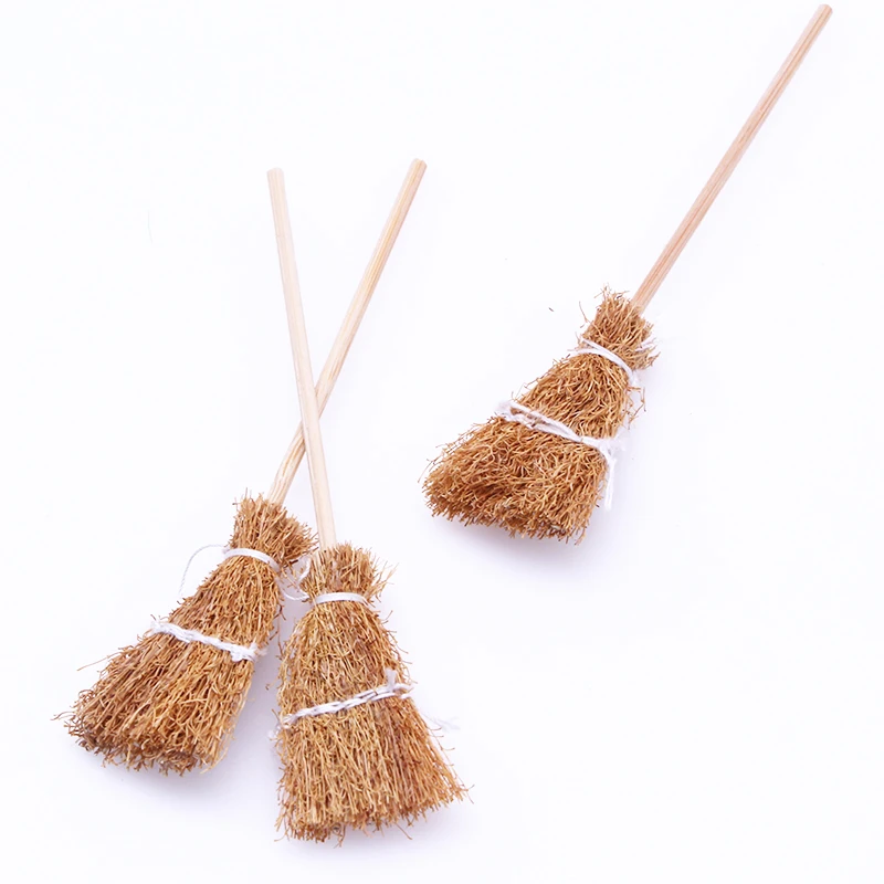 

Dollhouse Miniature Scene Broom Model Accessories Mini Retro Hand Woven Broom