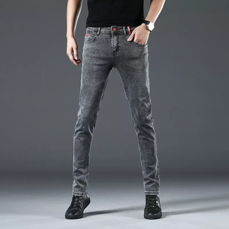 

2021 мужские джинсы, модные мужские облегающие повседневные Стрейчевые джинсовые брюки, высококачественные хлопковые удобные прямые джинсы,...