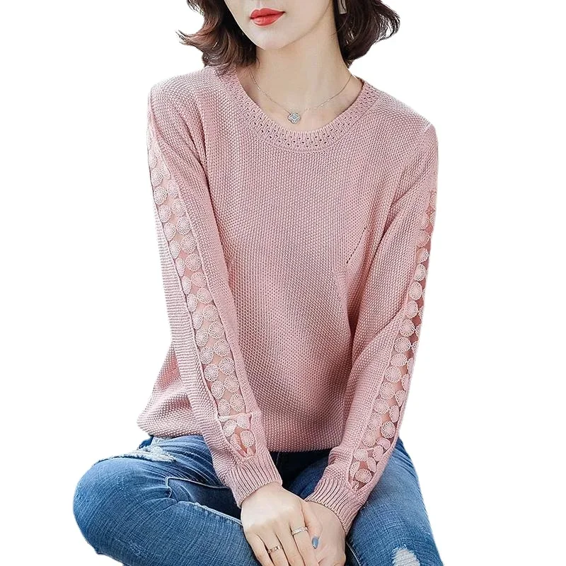 

2023 Topstitch tarf Decoration Office Lady Pullovers Autumn Spliced Women's Clothing Multiple Colour Knitting Sweater Loose tops