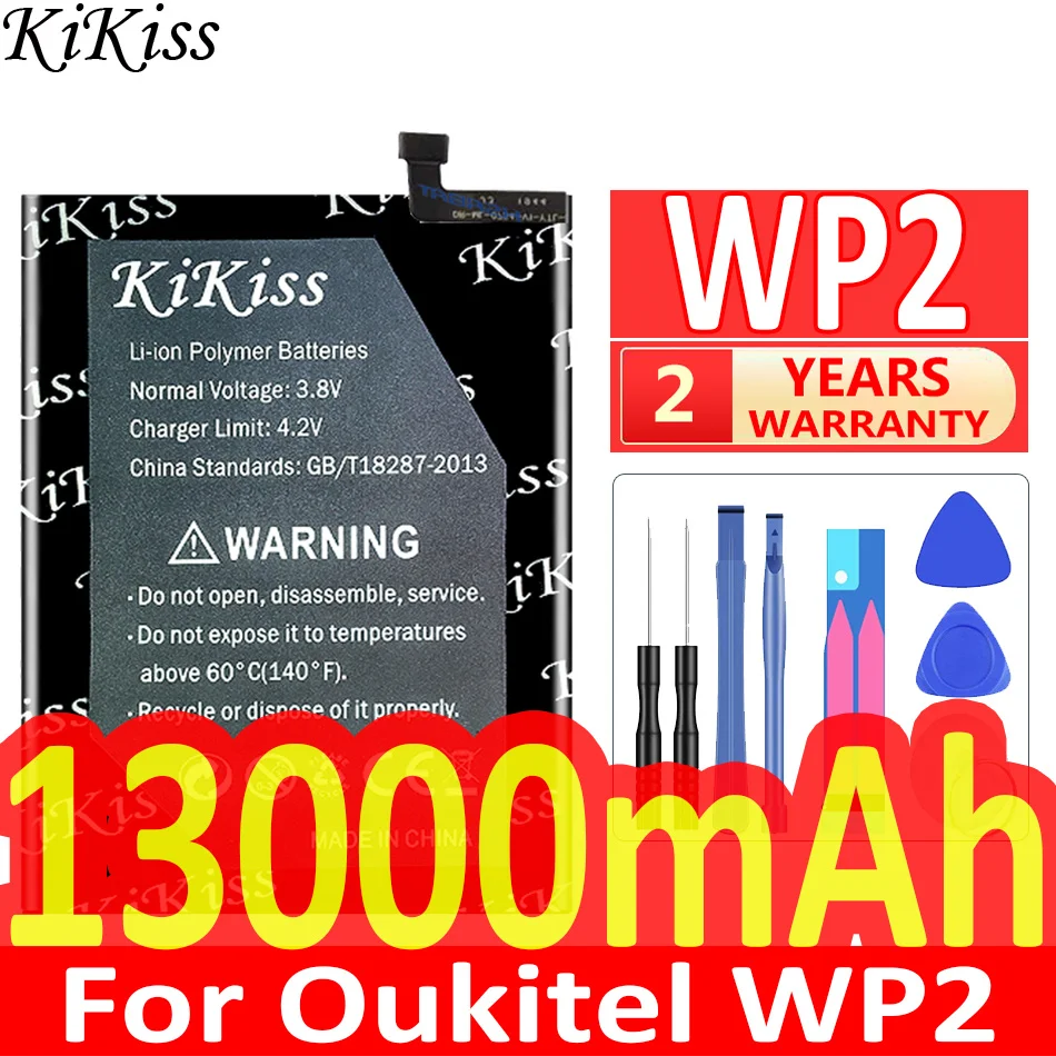 

KiKiss WP 2 13000mAh Battery for OUKITEL WP2 Batteries + Free Tools