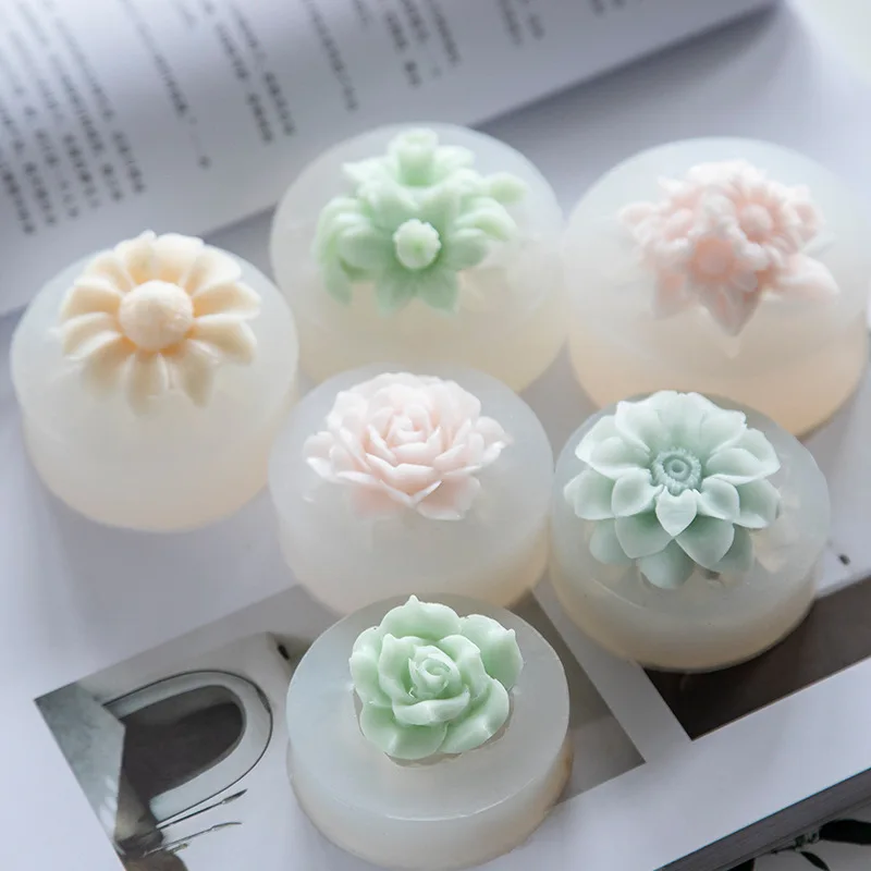 

DIY Handmade Flowers Shape Moulds Silicone Soap Molds For Kitchen Bundt Cake Cupcake Pudding Candle Soap Making Tools