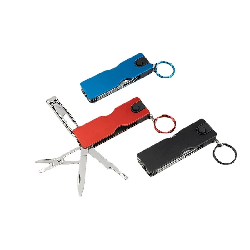 

Pocket Tools Multi Hiking Gears Outdoor Multifunction Mini Keychain Knife LED Light Nail Clipper Scissors Camping Equipment