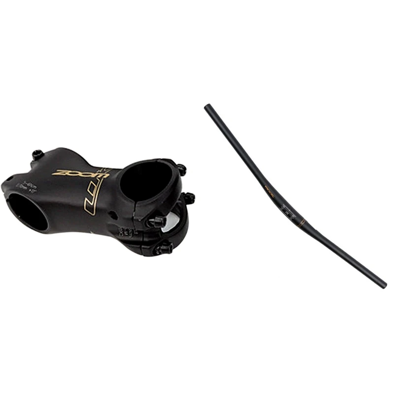 

ZOOM Aluminum Alloy MTB Bike Bicycle Stem 17 Degree 31.8Mm X 70Mm & ZOOM 9° Riser Bar AL6061 Handlebar 31.8X720mm
