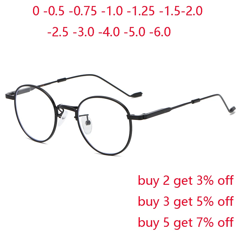 

Women Men Oval Nearsighted Glasses With Prescription Anti Blue Light Student Myopia Photochromic Eyeglasses 0 -0.5 -0.75 To -4.0