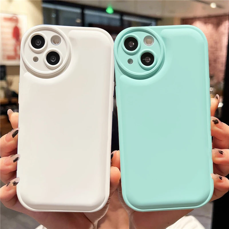 

Candy Color Soft Silicone Phone Case For iPhone 13 11 12 Pro Max XS Max XR X 7 8 Plus 13Pro Shockproof Gasbag Bumper Back Cover