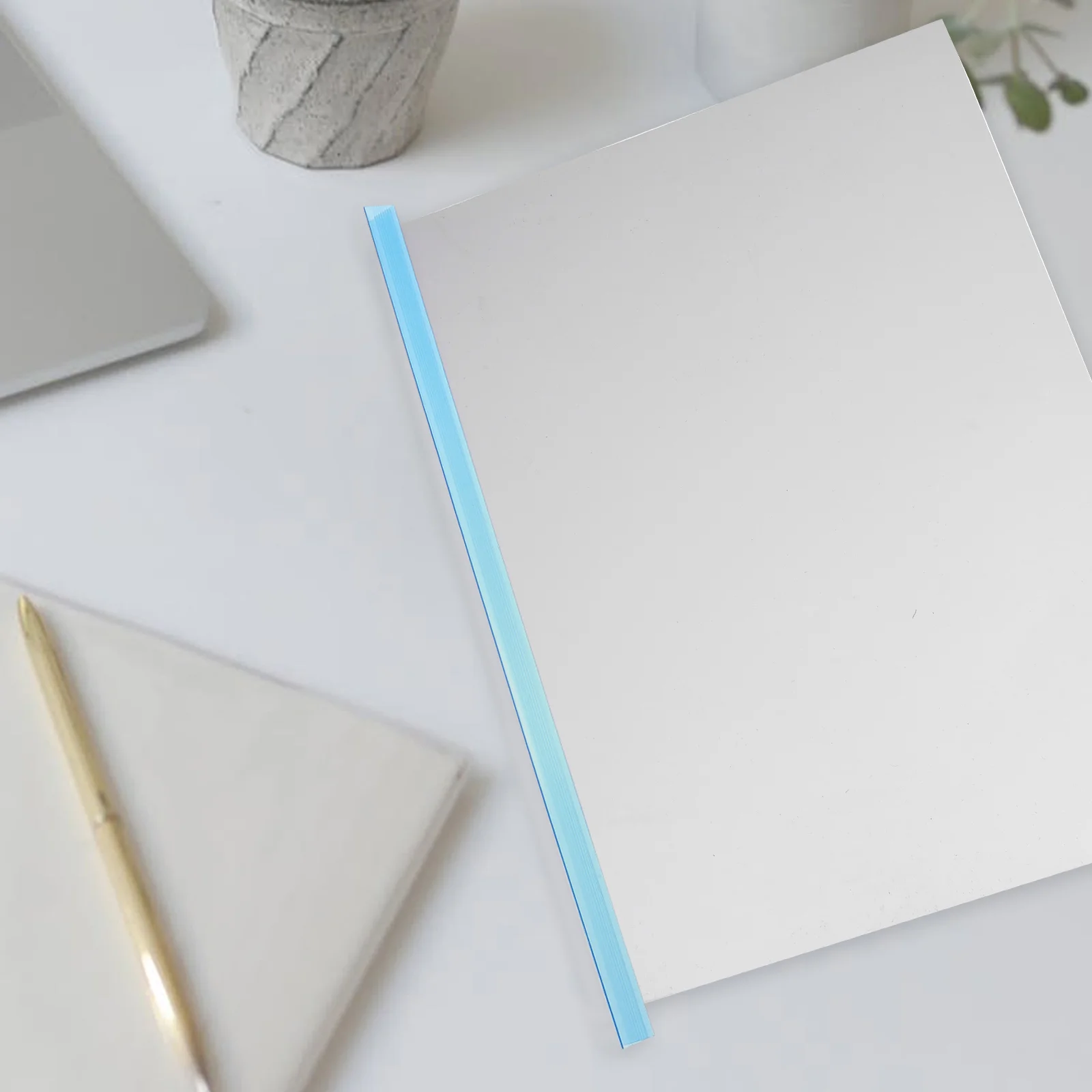 

Binding Bars Book Plastic Slide Binder Materials Report Covers Sliding Document Folder Paper Clips Grip Blue Folders