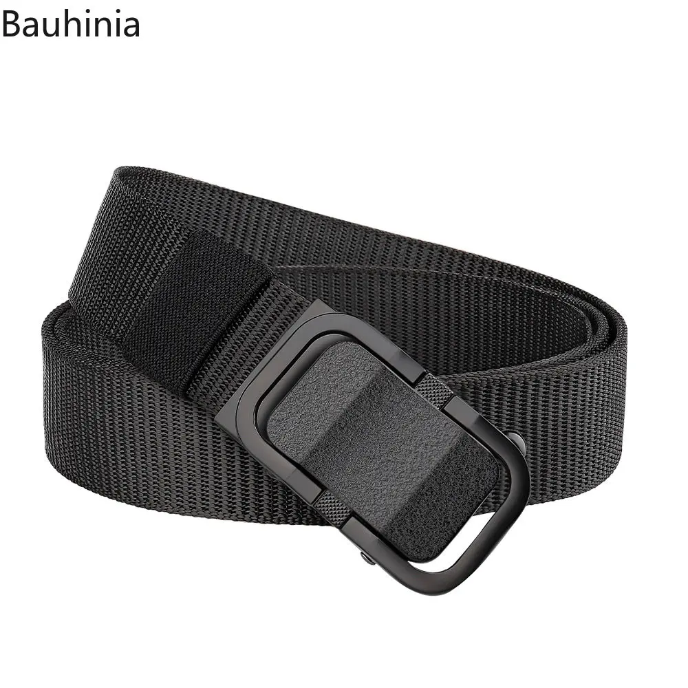 New Fashion Outdoor 125cm Men's Automatic Buckle Tactical Belt Multifunctional Premium Canvas Nylon Braided Belt