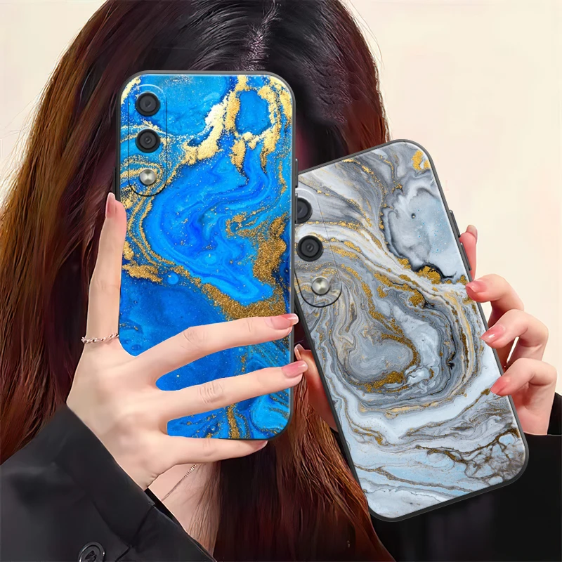 

Marble Pattern Phone Case For Samsung Galaxy M11 M12 M10 M20 M22 M30 M32 M51 Soft Coque Liquid Silicon Black Silicone Cover