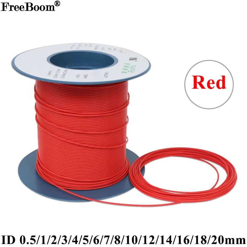

1M Red PTFE Tube For 3D Printer Parts Pipe ID 0.5 1 2 2.5 3 4 5 6 7 8 10 12 14 16 18 20 mm F46 Insulated Hose Rigid Pipe 600V