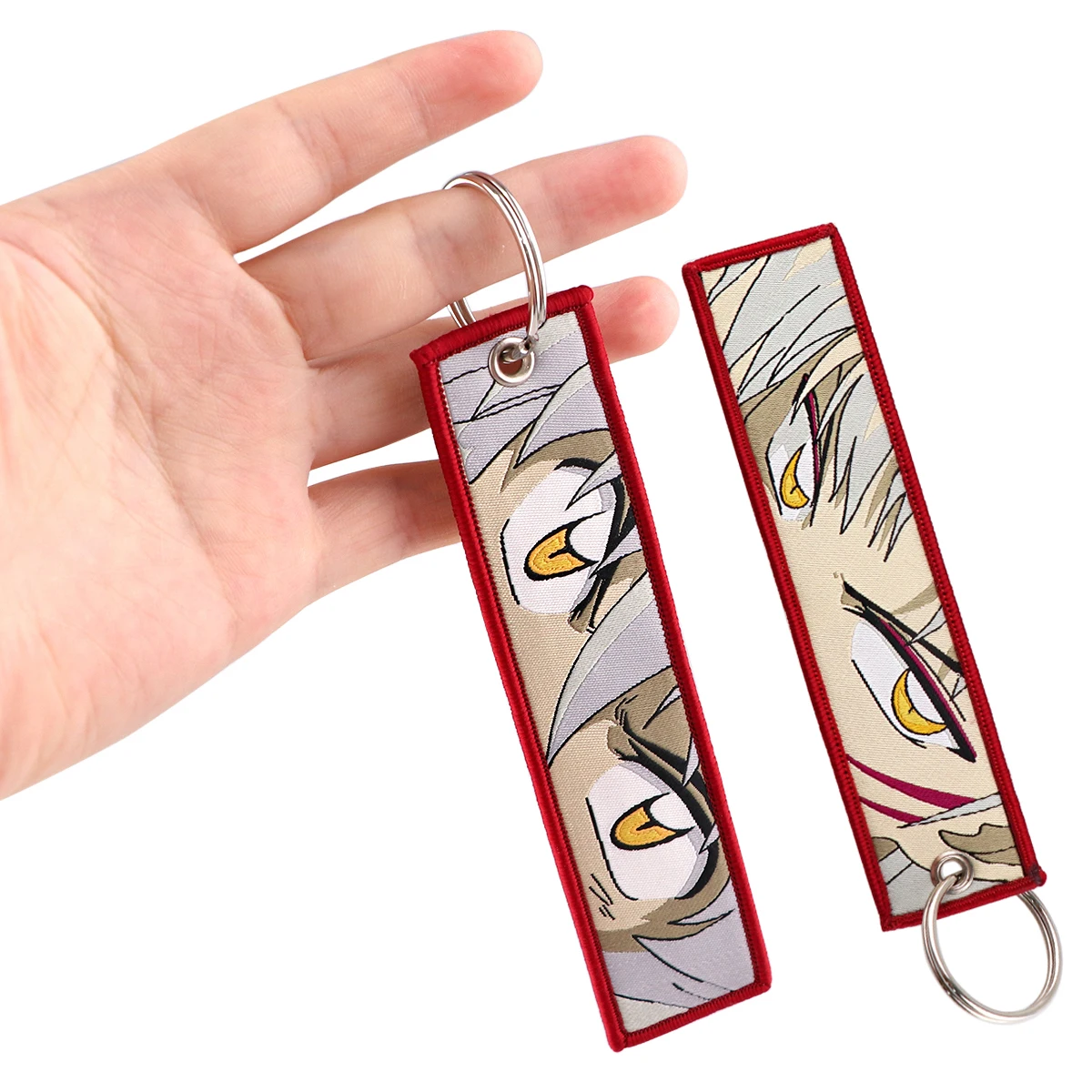 

YQ1193 Japanese Anime Figure Key Tags For Women Men Keychain Embroidered Key Holder For Car Keys Backpack Keyring Jewelry Gift