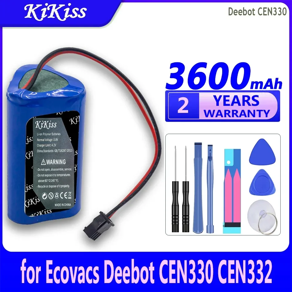 Мощная батарея KiKiss 3600 мАч для вакуумного робота Ecovacs Deebot Deepoo CEN330 CEN332