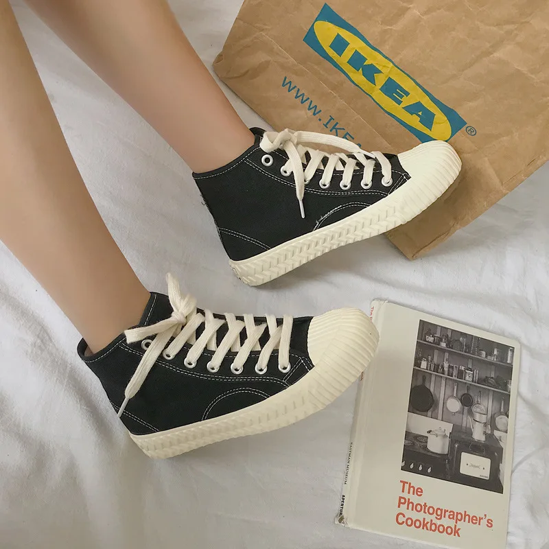 High Top Canvas Shoes Women Classics Four Seasons Lace-up Skateboarding Casual Ladies Sneakers Fashion Espadrilles | Обувь